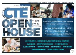 We are excited to have area school families join us for CTE Tours on Thurs Feb 24th.